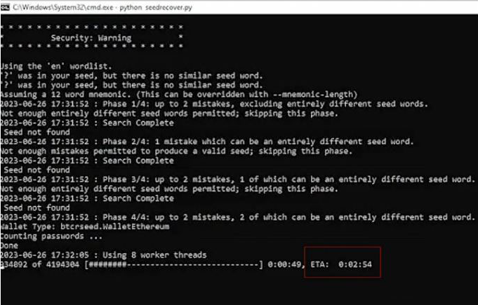 錢包破解軟件:助記詞恢復工具Btcrecover使用方法(4) 錢包破解軟件:助記詞恢復工具Btcrecover使用方法(4)